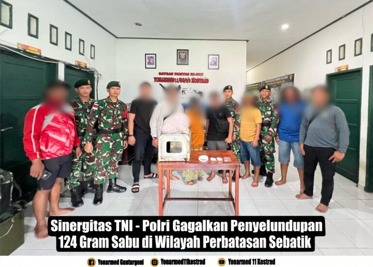 Sinergitas TNI-Polri Gagalkan Penyelundupan 124 Gram Sabu di Wilayah Perbatasan Sebatik