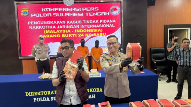 Polda Sulteng Ungkap 24 Kilogram Sabu Jaringan Lintas Negara, Kantongi Identitas Bandar Narkoba
