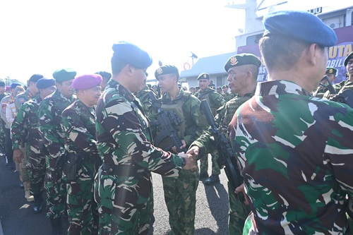 Danlanud Sultan Hasanuddin Hadiri Upacara Penyambutan Satgas Pamtas RI-PNG Yonif 432/WSJ
