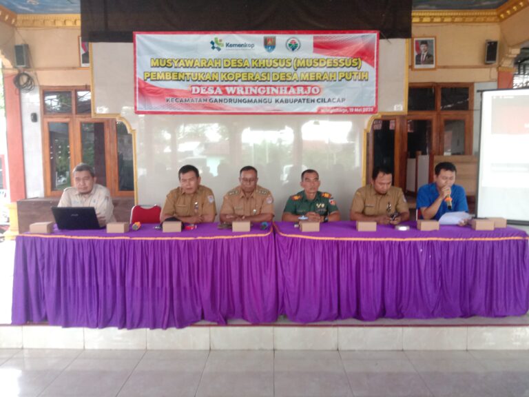 Musyawarah Desa Khusus Wringinharjo gandrungmangu Sepakati Pembentukan Koperasi Desa “Merah Putih”