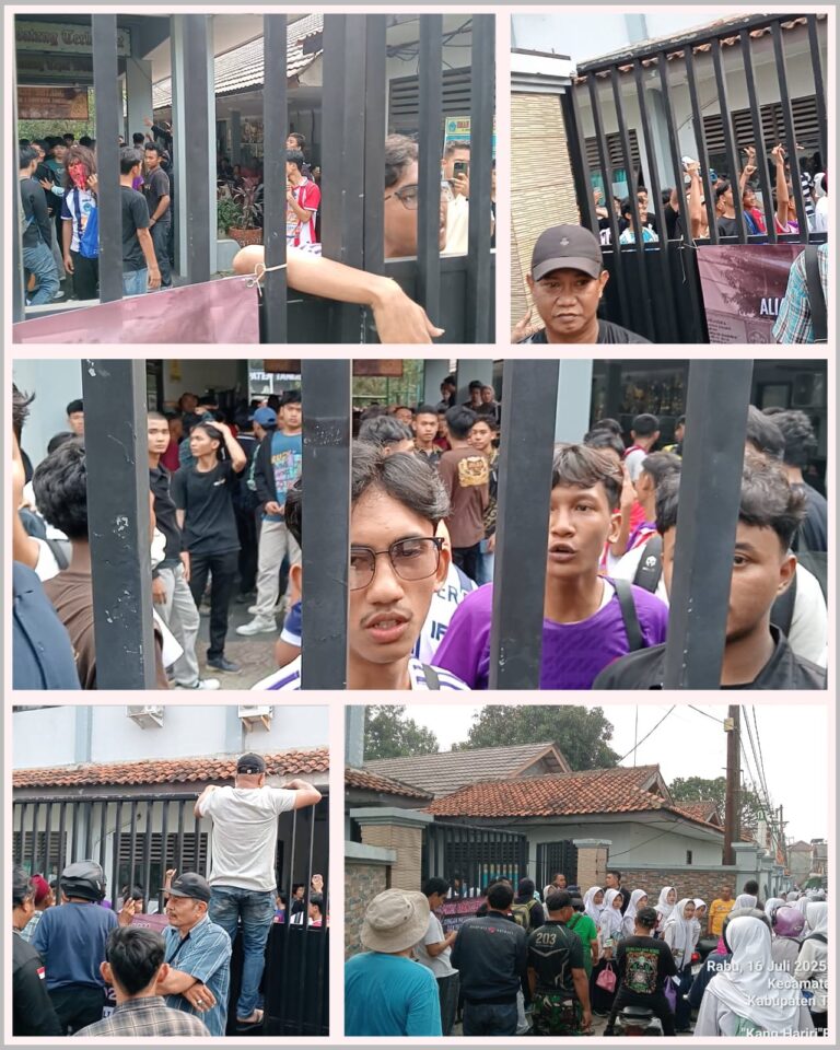 SMA 4 Cikupa Tangerang Sengaja Gembok Gerbang sekolah Supaya Aksi Aliansi Tidak Masuk