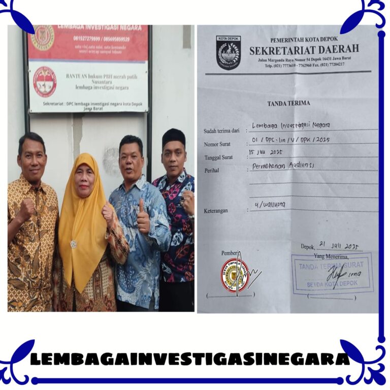 Ada apa ….? Walikota Depok Supian suri ( SS ) alergi untuk di audiensi oleh lembaga investigasi negara ( LIN ).