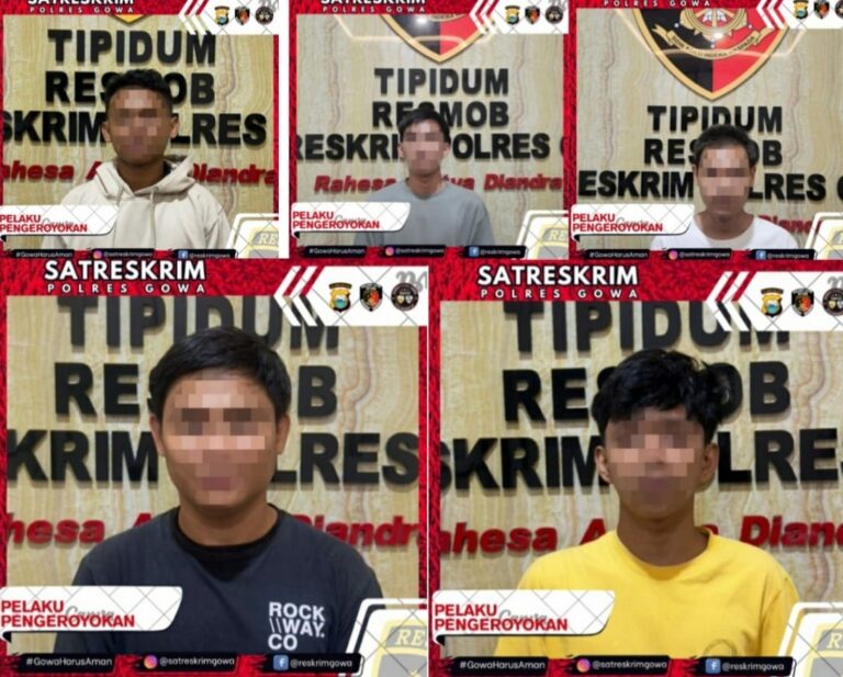 Unit Resmob Polres Gowa Tangkap Lima Pelaku Penganiayaan Anak di Bawah Umur