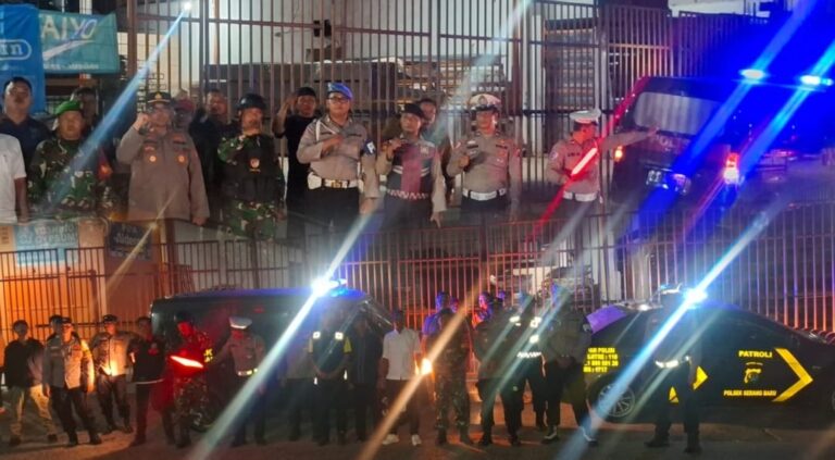 Polsek Serang Baru Gelar Patroli Gabungan Tiga Pilar, Antisipasi Anarko dan Gangguan Kamtibmas