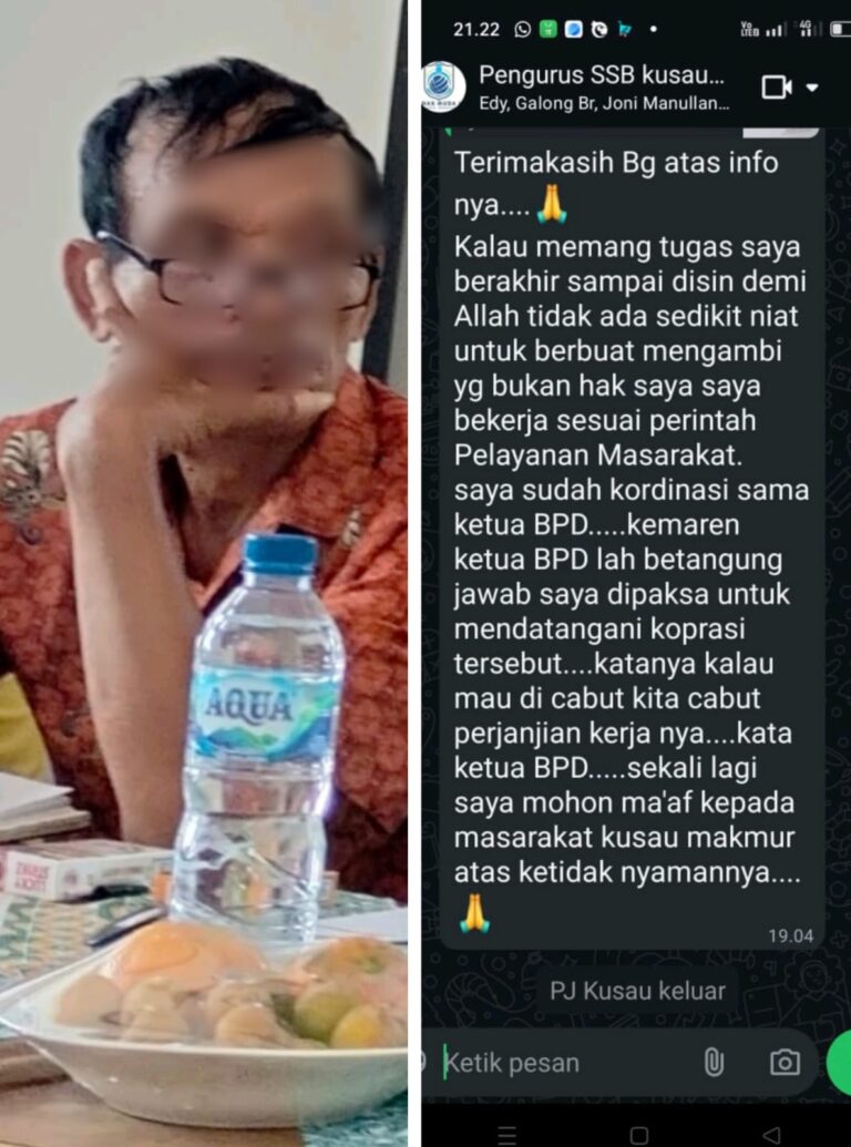 Aroma Busuk di Kusau Makmur! Ketua BPD Diduga Main Proyek Gelap Bersama PT ATS Aroma Busuk di Kusau Makmur! Ketua BPD Diduga Main Proyek Gelap Bersama PT ATS