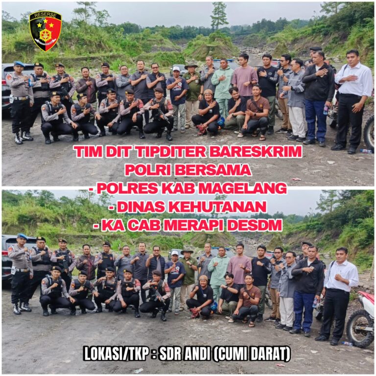 Oprasi Senyap Bareskrim Polri Grebek  Penambangan ilegal Di Lereng Gunung Merapi