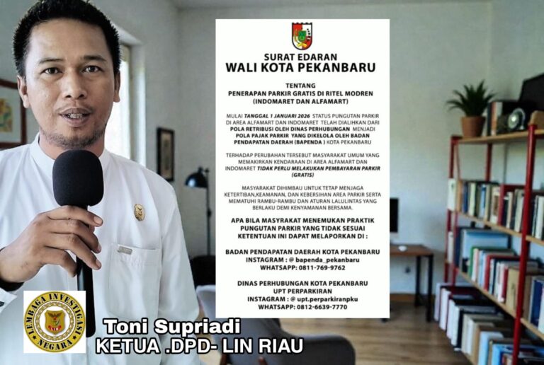 LIN Riau Kritisi Kebijakan Parkir Gratis di Ritel Modern, Khawatirkan Nasib Pedagang Kecil