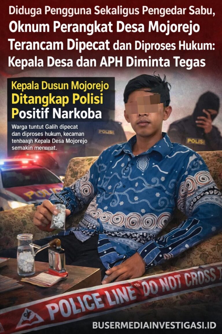 Diduga Pengguna Sekaligus Pengedar Sabu, Oknum Perangkat Desa Mojorejo Terancam Dipecat dan Diproses Hukum: