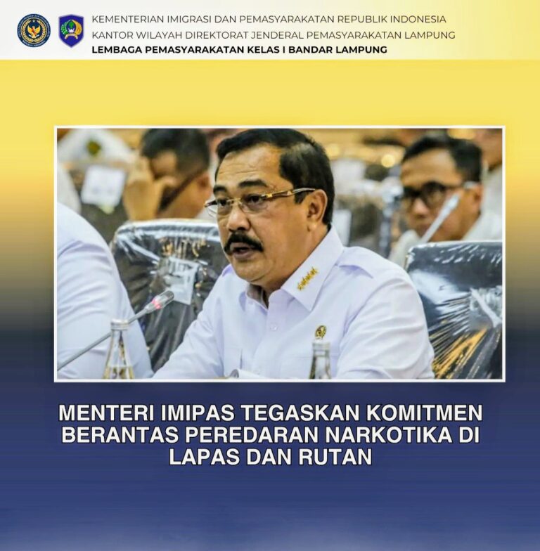 Menteri IMIPAS Tegaskan Komitmen Berantas Peredaran Narkotika di Lapas dan Rutan