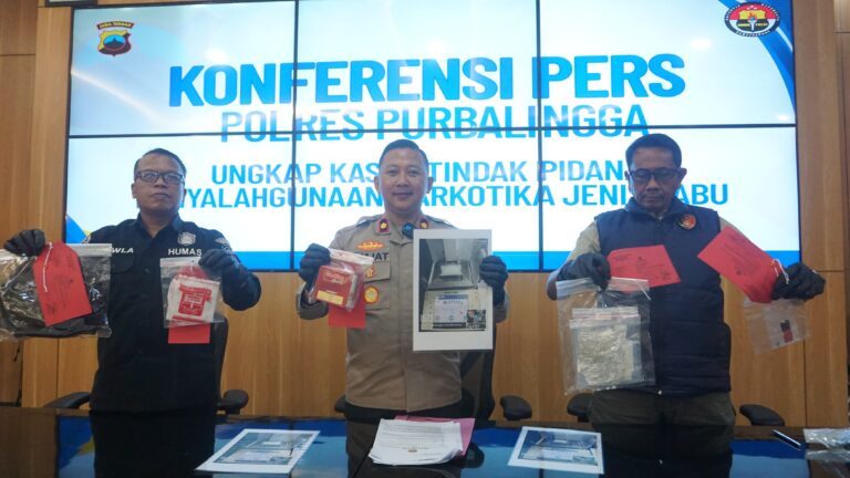 Polres Purbalingga Ringkus Pengedar Sabu Asal Jakarta, Barang Bukti 114,75 Gram Diamankan